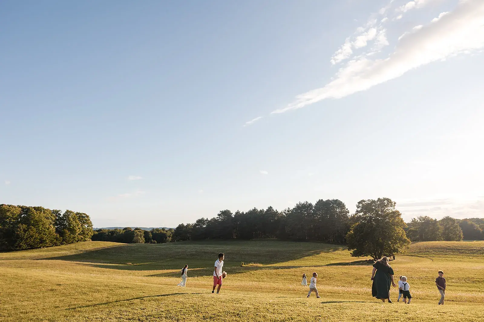 Open field wide landscape — Amelia & Howard's wedding at Sunset Hill Wedding Barn, Central Lake
