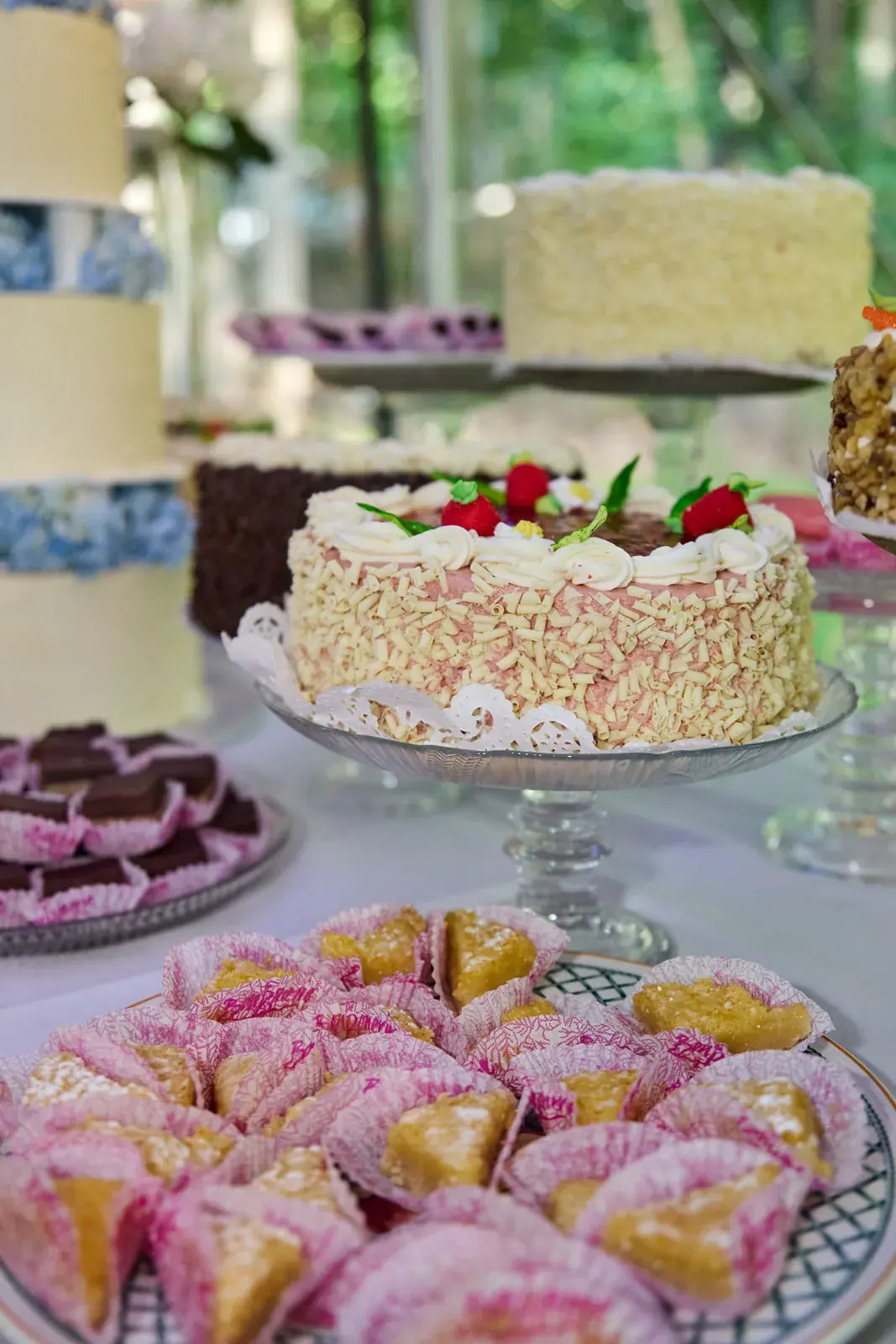 Dessert table cakes — Claire & Nick's wedding at Howe Marine, Indian River