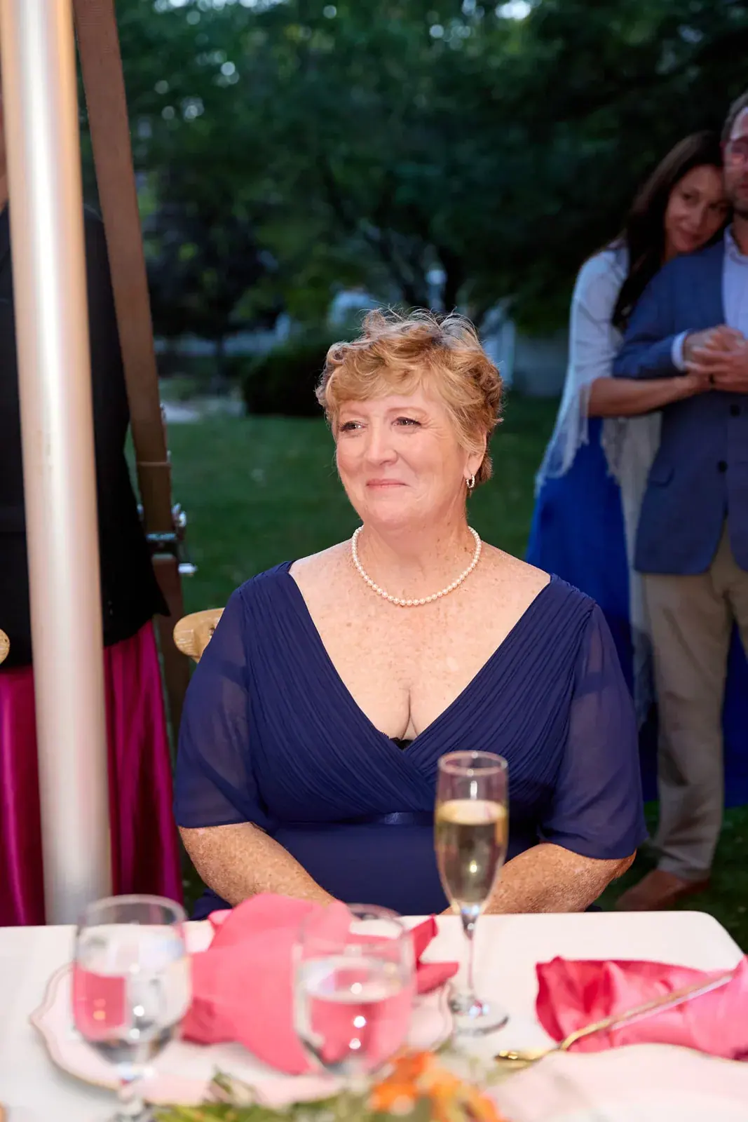 Guest smiling reception — Claire & Nick's wedding at Howe Marine, Indian River