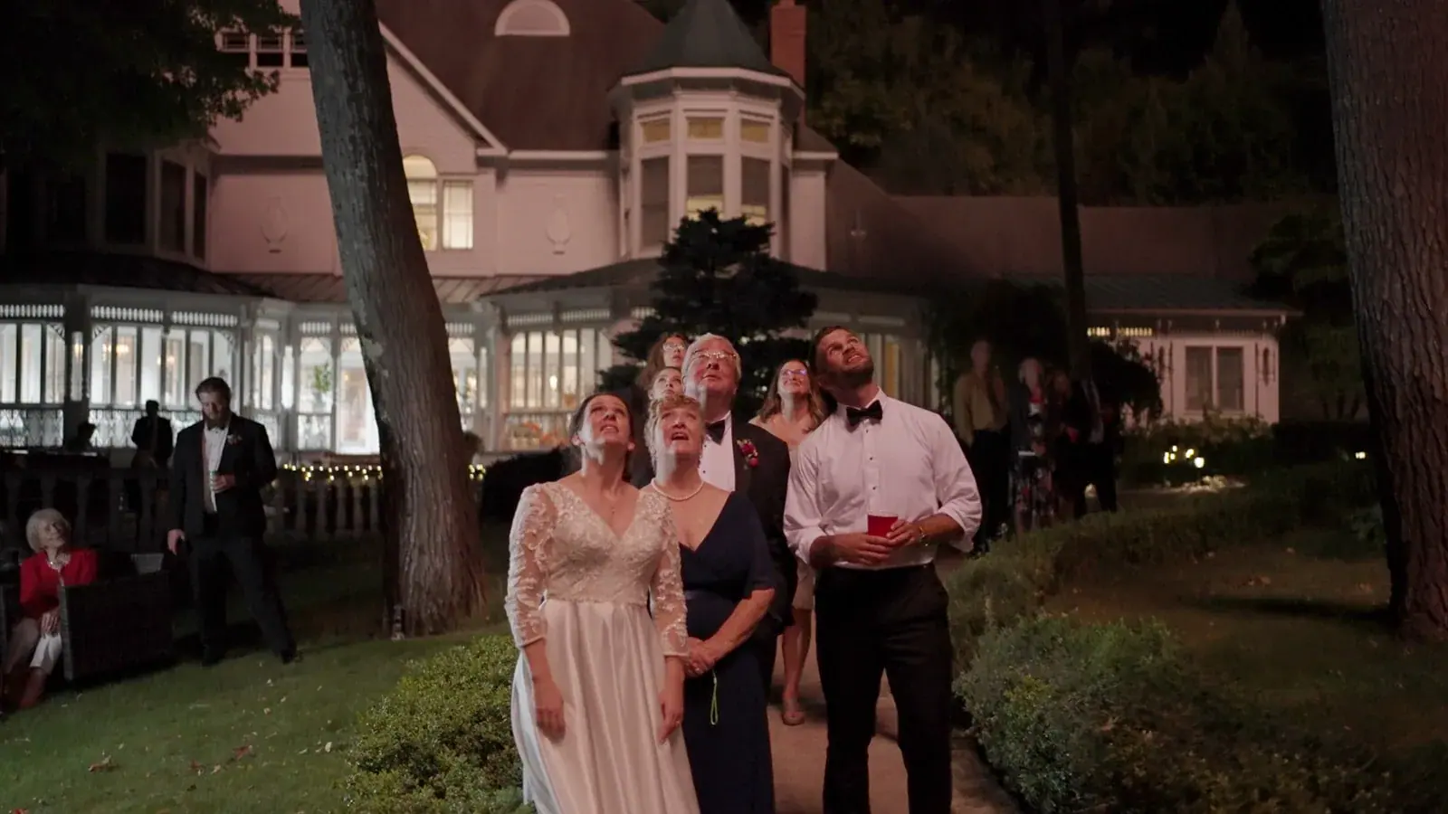 Guests evening lawn — Claire & Nick's wedding at Howe Marine, Indian River