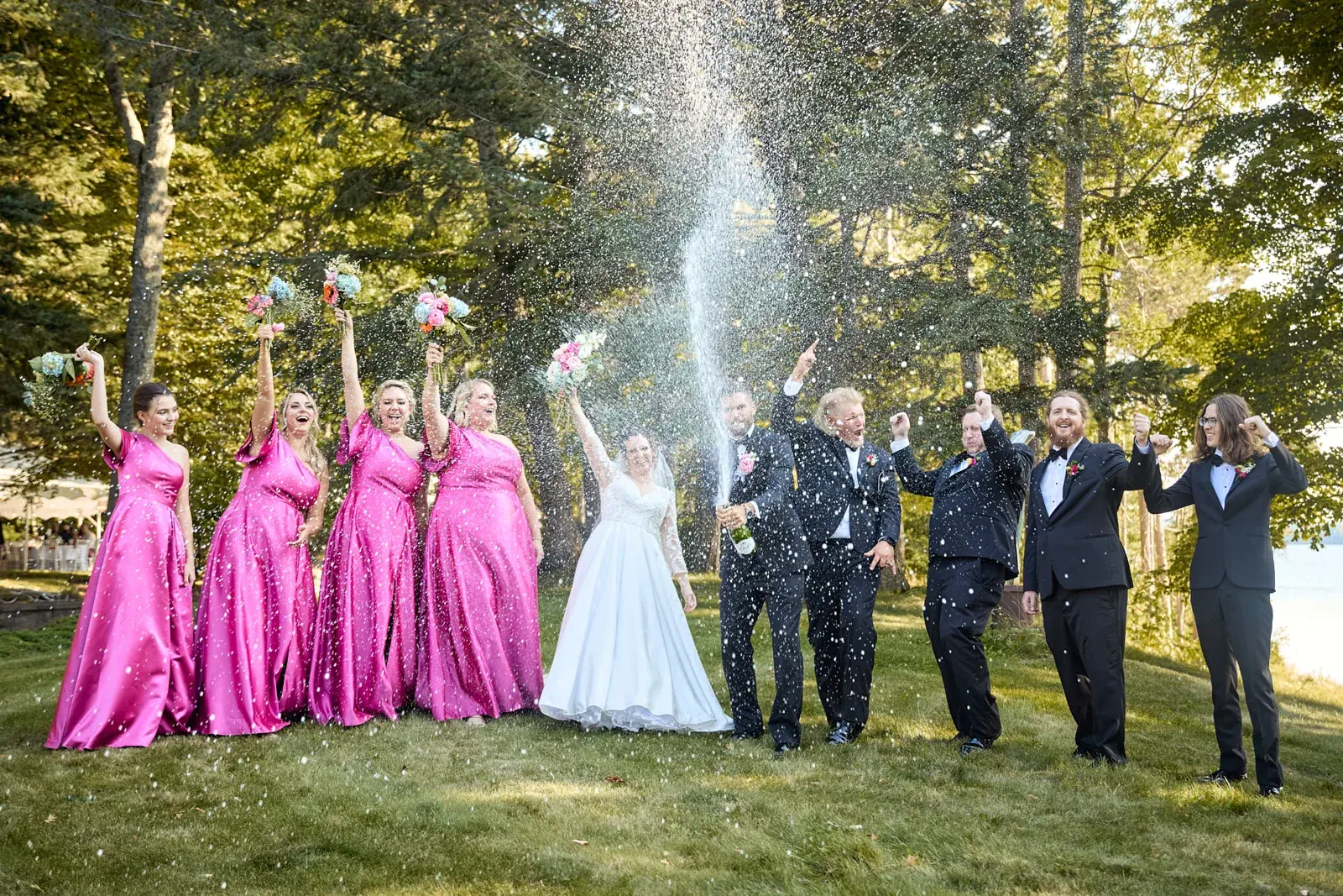 Wedding party sparkler celebration — Claire & Nick's wedding at Howe Marine, Indian River