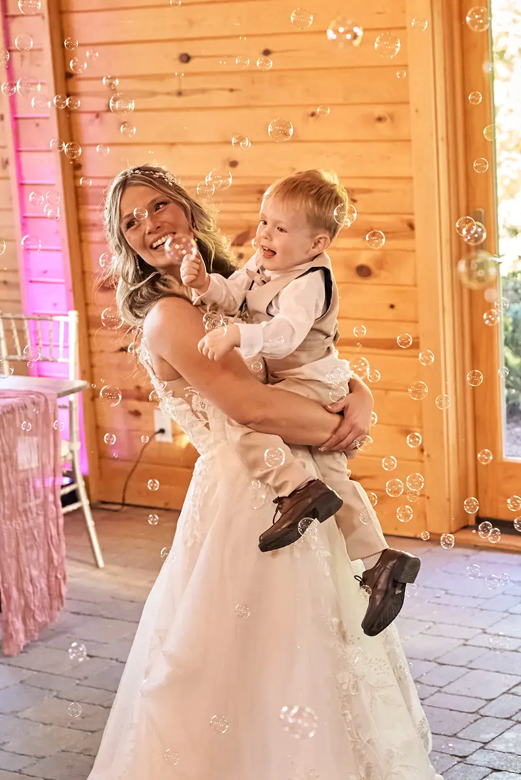Bride dancing with son — Jess & Bryce's wedding at The Manor at Fire Tower Hill, Lewiston