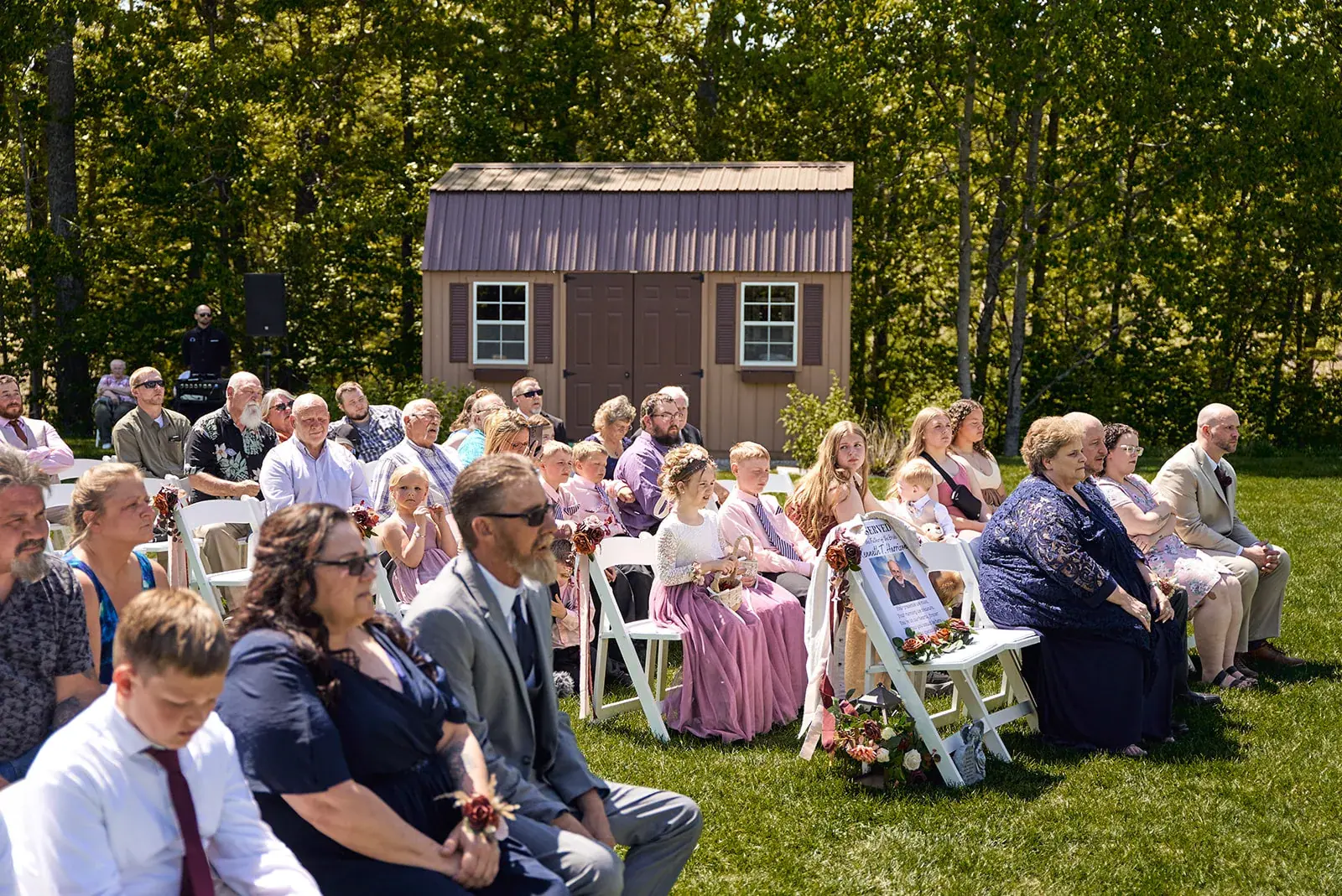 Ceremony guests lawn — Jess & Bryce's wedding at The Manor at Fire Tower Hill, Lewiston