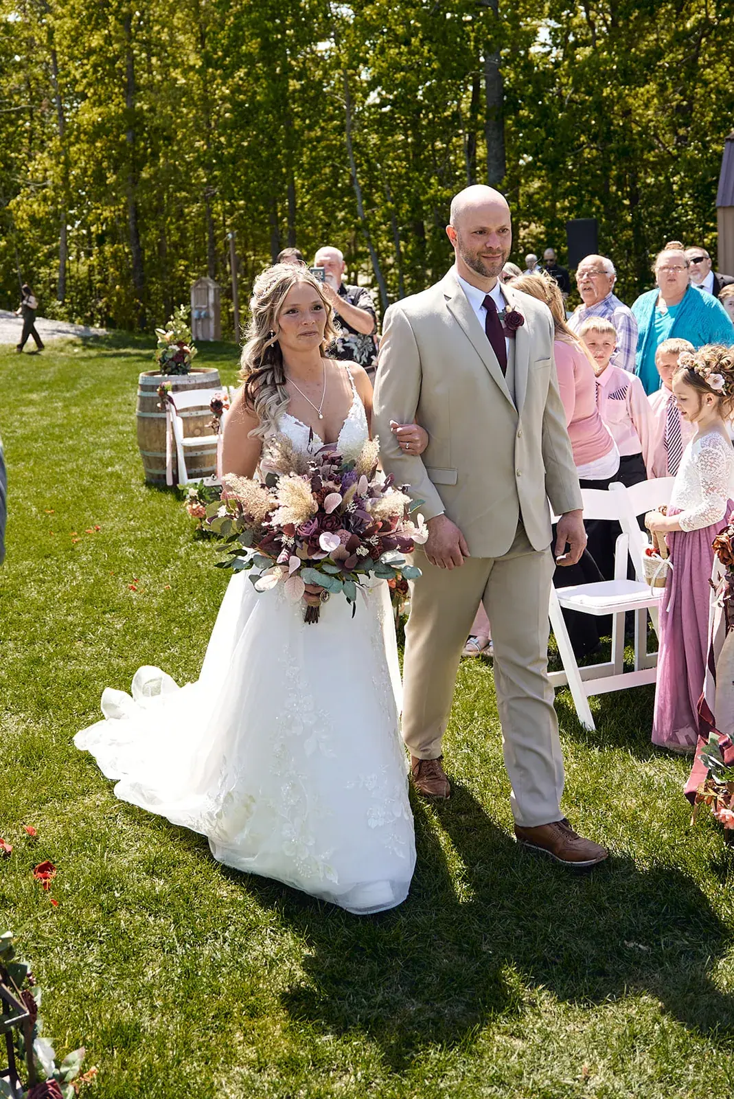 Recessional lawn — Jess & Bryce's wedding at The Manor at Fire Tower Hill, Lewiston