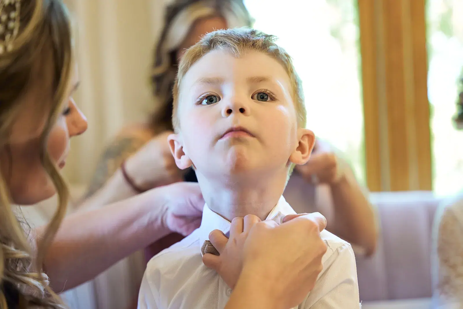Ring bearer bow tie — Jess & Bryce's wedding at The Manor at Fire Tower Hill, Lewiston