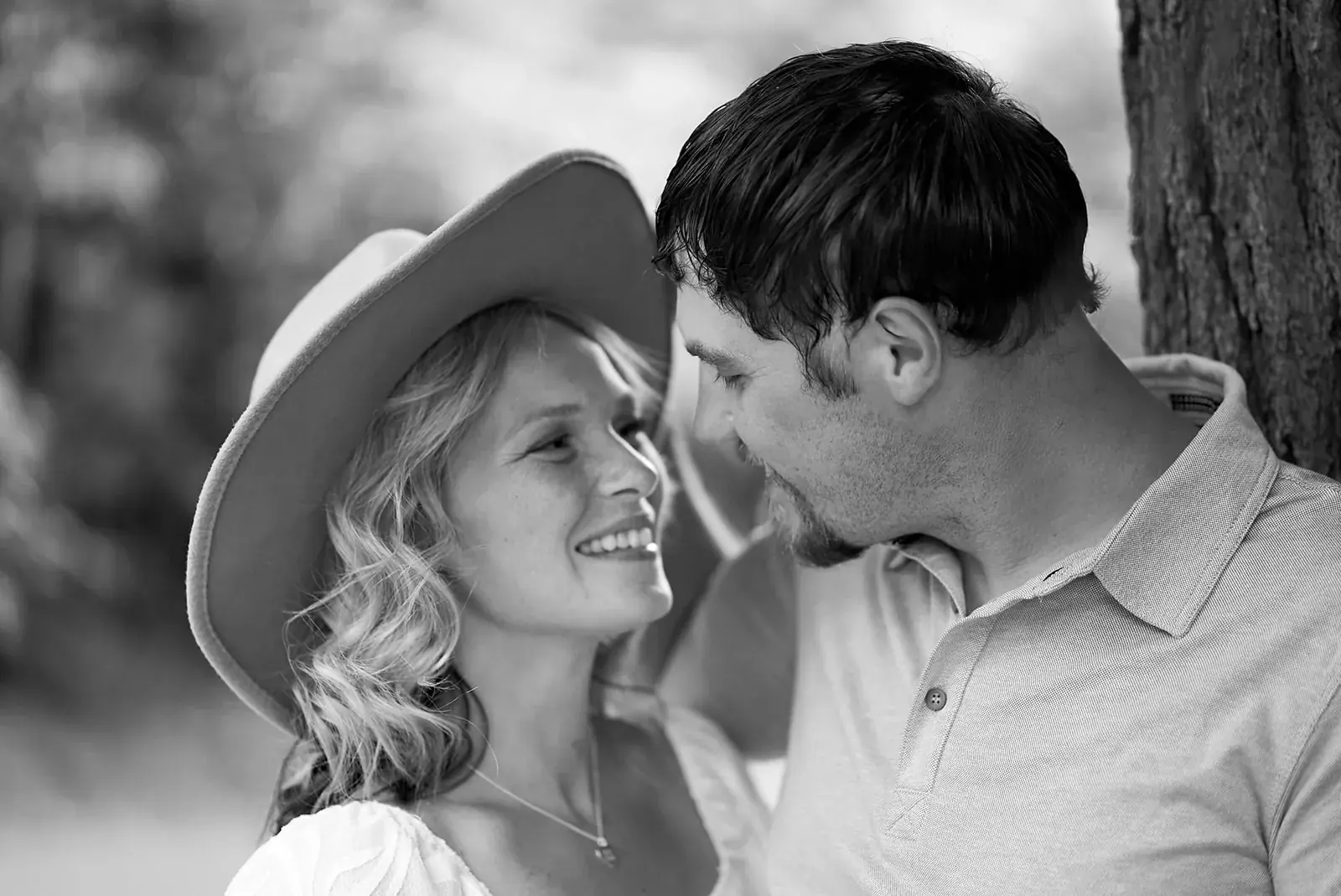 Cowboy hat black and white — Jess & Bryce's engagement session