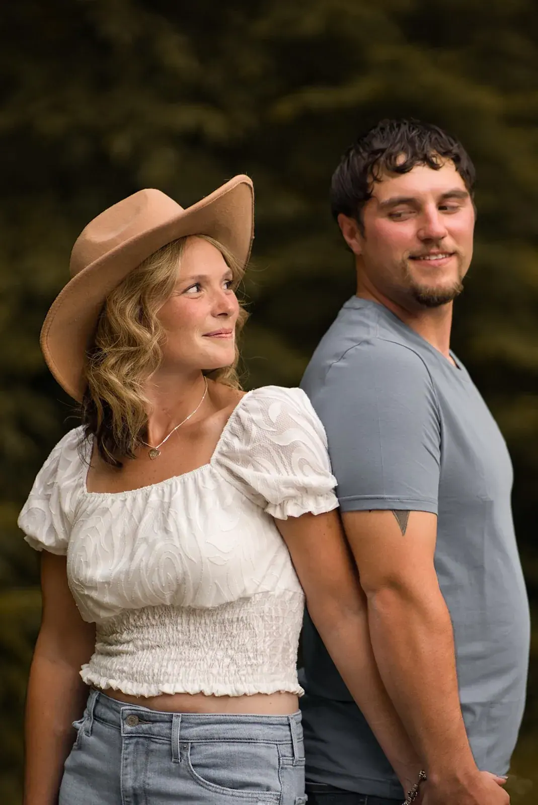 Cowboy hat portrait — Jess & Bryce's engagement session
