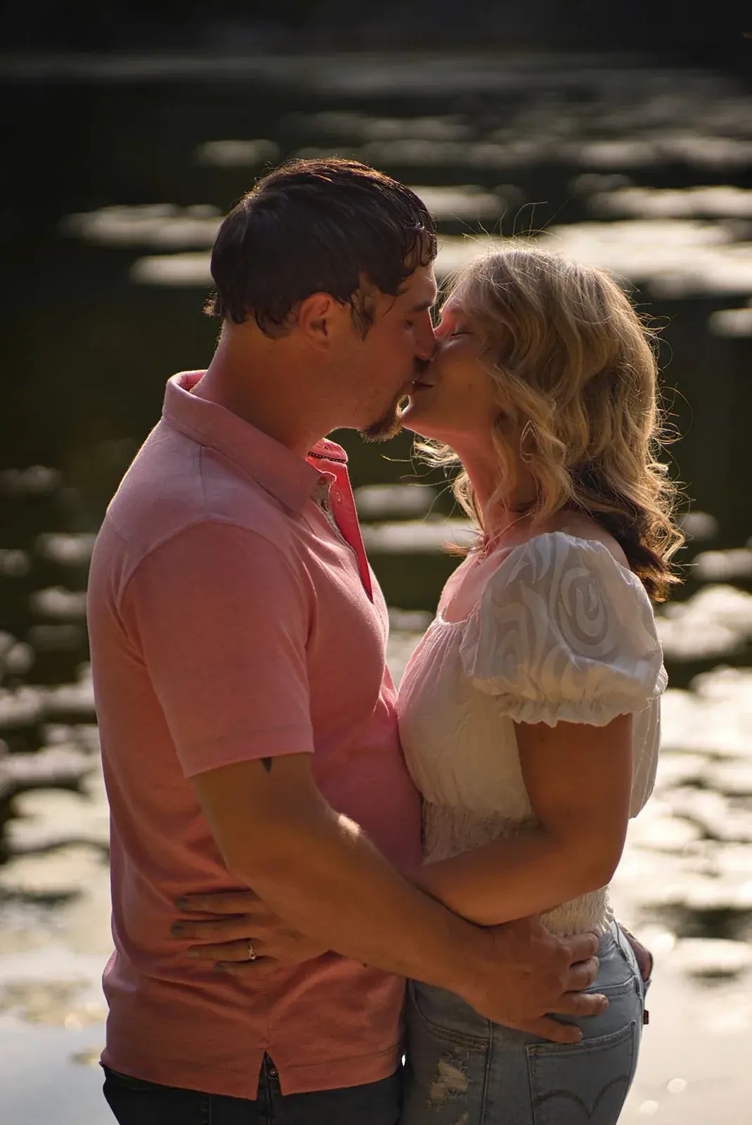 Forehead kiss sunset — Jess & Bryce's engagement session