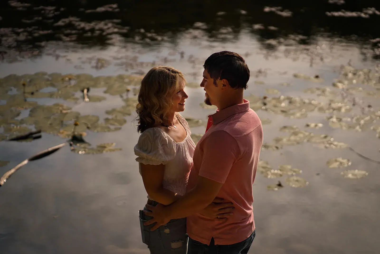 Lake silhouette — Jess & Bryce's engagement session