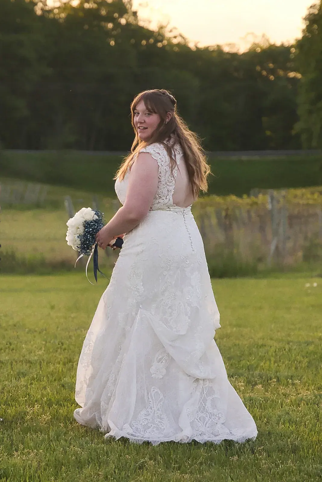 Bride portrait vineyard — Kayla & Robert's wedding at Mackinaw Trail Winery, Petoskey