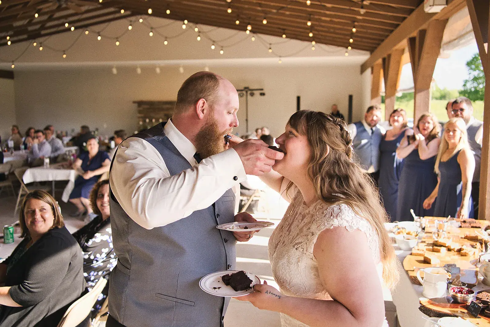 Reception toast pavilion — Kayla & Robert's wedding at Mackinaw Trail Winery, Petoskey