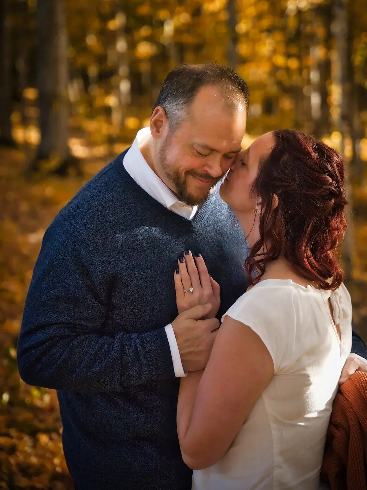 Embrace fall light — Matt & Adrian's engagement session at Boyne Mountain Resort