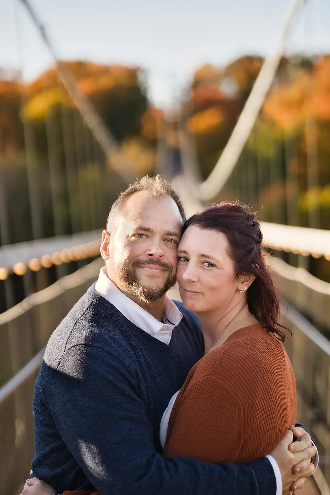 Portrait skybridge — Matt & Adrian's engagement session at Boyne Mountain Resort