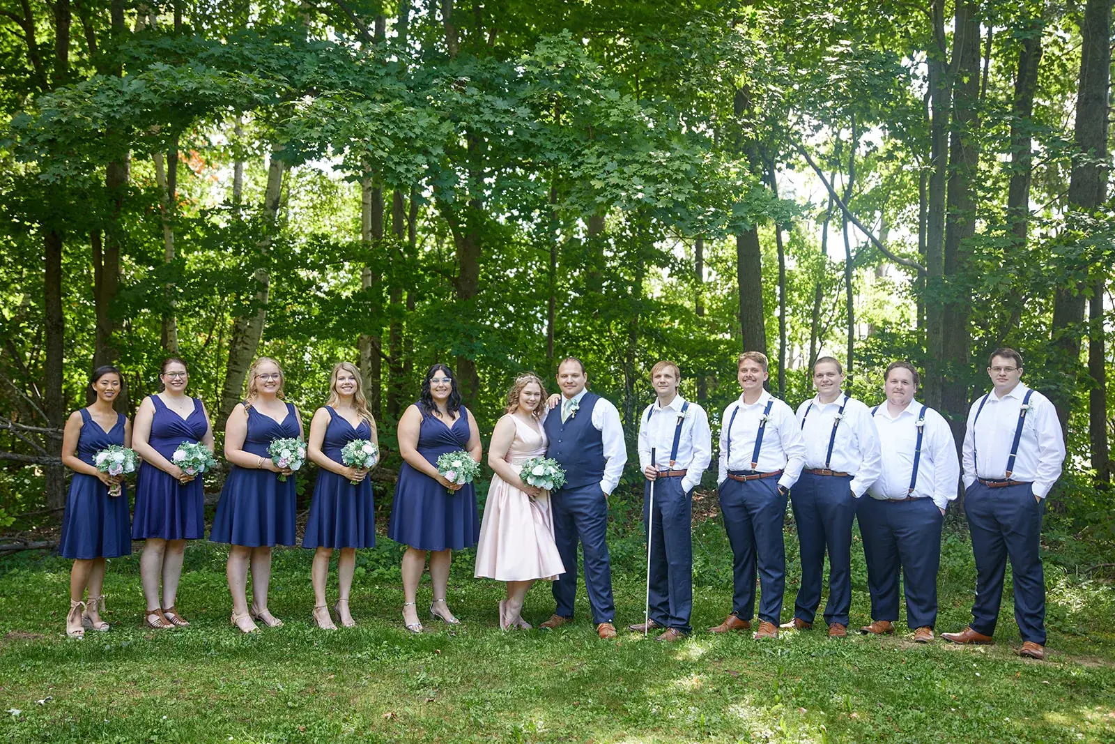 Wedding party woods — Rachel & Alberto's wedding at Higher Ground at Lake Louise, Boyne Falls