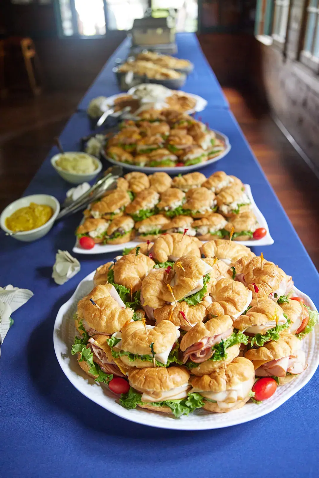 Reception buffet sandwiches — Rachel & Alberto's wedding at Higher Ground at Lake Louise, Boyne Falls